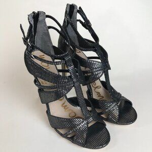 Sam Edelman Metallic Strappy Stiletto Sandals